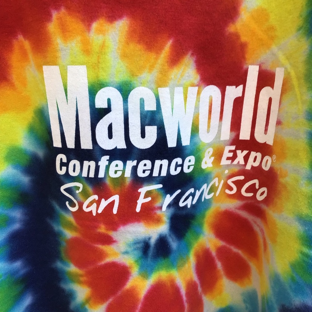Vintage 90s Mac Macworld apple conference tech promo tie dye t shirt mens large - Picture 3 of 5